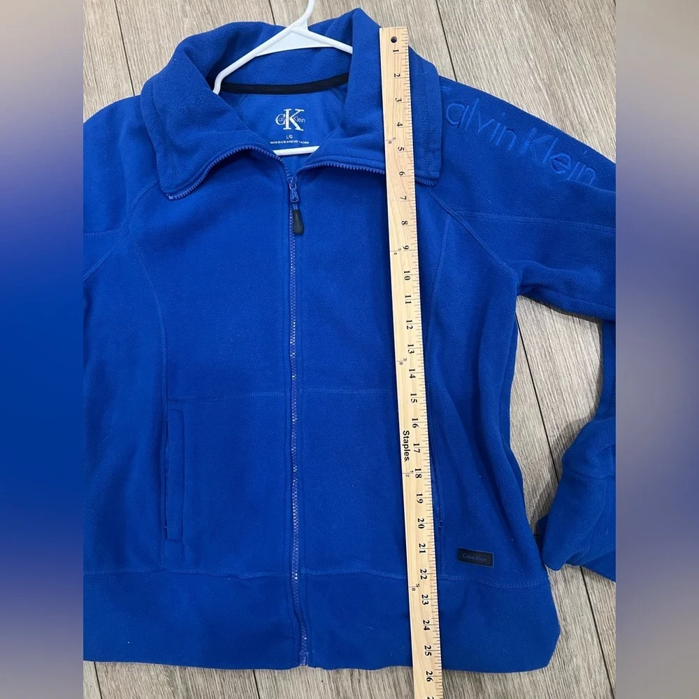 Calvin Klein Large Blue Fleece Women's Jacket - Picture 10 of 11